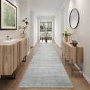 Art&Tuft Non-Slip Runner Rug - 3x12 Runner Rug Washable Low-Pile Rugs Runners, Soft Distressed Carpet Runner for Bedroom Bathroom Kitchen Laundry Living Room, Grey