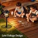 LITFIT Low Voltage Landscape Lighting, 12V 3.4W 155LM 3000K Outdoor Path Lights with Connectors, Crackled Shade, ORB Finish, Waterproof Aluminum LED Walkway Light Wired for Garden Yard, 12 Pack