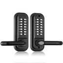 BENTISM Mechanical Keyless Entry Door Lock with Handle, Water-proof Zinc Alloy, Double-sided Embedded Outdoor Gate Door Locks Set, Code Door Locks with 14 Digit Keypad, Waterproof Digital
