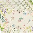 Artoid Mode Flowers Floral Summer Placemats Set of 4, 12x18 Inch Seasonal Spring Table Mats for Party Kitchen Wedding Dining Decoration (Beige)