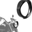 7 inch Headlight Visor Trim Ring for Harley, Motorcycle Headlamp Bezel Trim Ring Visor Cover Decorate Trim for Harley Trike Road King Touring Electra Glide Heritage Softail Accessories, Black