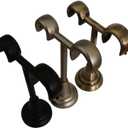 2 Pack Diameter 0.75 in/1 in (19mm/25mm) Double Curtain Rod Bracket - Modern Ceiling Mount Double