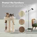 MECOOL 4in1 Small Cat Tree, Scratching Post with Tower Soft Bed, Sisal Carpet, Jute Posts with Three Hanging Ball Toys and Massage Brush for Indoor Cats and Kittens