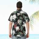 PATPAT Family Hawaiian Matching Outfits Mommy and Me Outfits Caribbean Vacation Summer Tropical Halter Sundresses and Shirts (Black Flower)