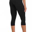 Women's High Waist Capri Leggings with Pockets Tummy Control Cropped Yoga Pants for Summer Fitness Workout Athletic L