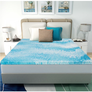 Airdown Full Size 2 Inch Memory Foam Mattress Topper - Gel Infused Ventilated Bed Topper, Blue, Full