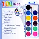 100 Pack Watercolor Paint Set for Kids, 12 Colors Watercolors Paints with Paint Brush, Kids Watercolor Paint Set for Party Favor, Classroom,School Supplies.