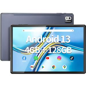 10.1 Inch Tablet, 4GB RAM 128GB ROM Android 13 Tablets with Octa-Core 2.0Ghz Processor, 1280 * 800 Pixel IPS Screen, 2MP+8MP Camera, 6000mAh, WiFi, Bluetooth 5.0