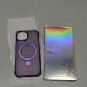 Magnetic Compatible with iPhone 14 Case with Stand [Military Grade Drop Tested][Compatible with Magnet] Ring Translucent Slim Hard Back Soft Edge, Purple