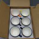vancasso 8 oz Cappuccino Cups with Saucers Set of 6, Bohemian Ceramic Coffee Cup for Latte, Tea, Espresso, Microwave & Dishwasher Safe - Porcelain Latte Mugs for Kitchen or Cafe