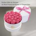 Gifts for Women Preserved Roses Flower Box, Luxury Velvet Box with 20 Roses, Preserved Flowers, Romantic Gift for Her, Wife, Girlfriend, Birthday Anniversary Christmas (Pink)