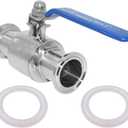 Beduan 1.5" Tri Clamp Ball Valve Stainless Steel Sanitary Valve for Home Brew, Brewing (1 inch Tube OD)