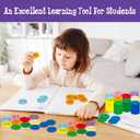 Hebayy 250 PCS EVA Place Value Disks, 10 Values Counting Chips Color-Coded Soft Place Value Chips Decimals to Whole Numbers Counting Chips Early Math Learning for Elementary School