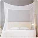 Mengersi Mosquito Net for Bed Canopy,One Side Opening Canopy Netting Bed Drapes for Camping Home Outdoor Travel Dormitory,Queen