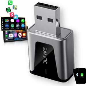 2025 Upgraded Wireless CarPlay Adapter  2-in-1 CarPlay & Android Auto, Plug & Play, Converts Wired to Wireless, Low Latency, USB-A & C, Compatible with iOS 10+ & Android, Works with All Cars