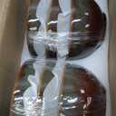 Pokini Stoneware Cereal Bowls Set of 6, 22 Oz Soup Bowls Set for Cereal Soup Snacks, Modern Kitchen Bowls for Meal, Dishwasher & Microwave Safe-Brown and Green