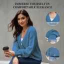 Women's Loose Sweater Button Soft V-Neck Long-Sleeved Cardigan Knitted Sweater Warm and Comfortable Coat (M)