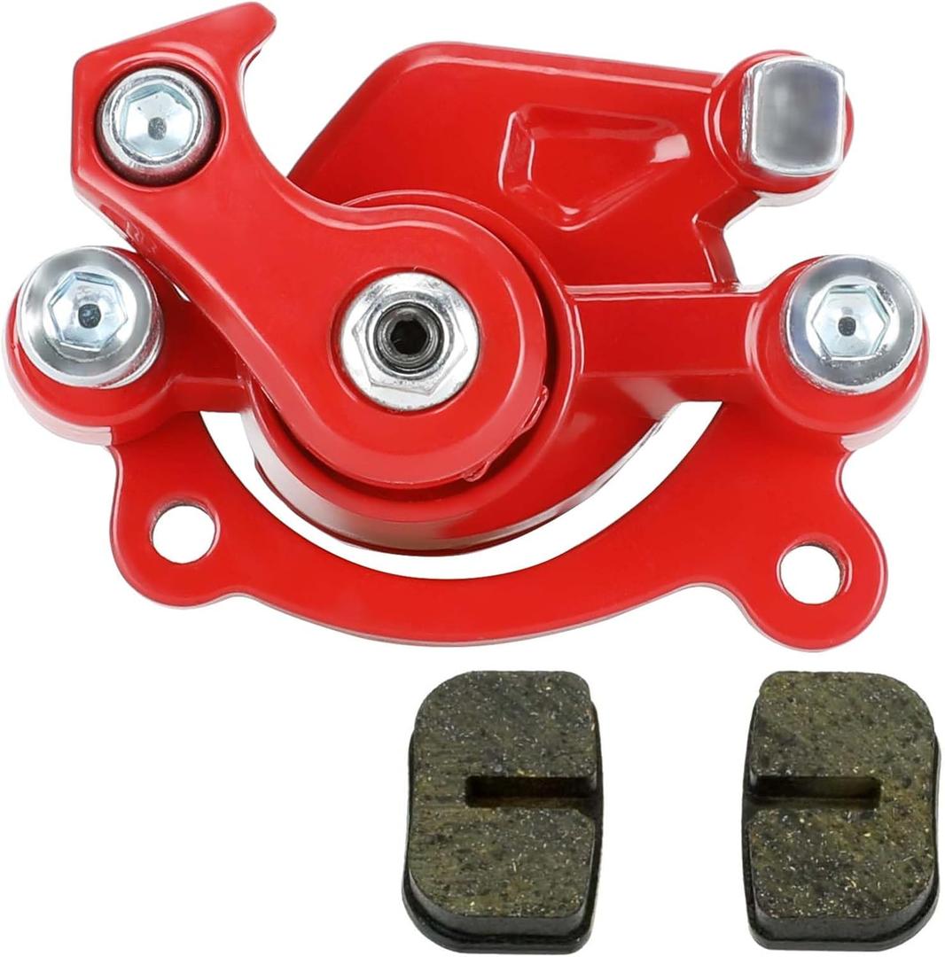 HIAORS Mini Bike Rear Disc Brakes Caliper with Brake Pads Replacement for Coleman CT100U CC100X Motovox MBX10 MBX11 79cc 97cc 100cc 105cc 2.8hp Mega Moto MM-B80 MM-B105 Baja DB30 TrailMaster Parts Red