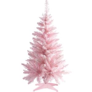 Senjie 3FT Mini Christmas Tree, 160 PVC Branch Tips, Cherry Blossom Pink, Battery Operated