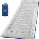 FUN PAC Camping Sleeping Pad, 8.8R-Value Ultralight Camping Mat with Pillow, Insulated Camping Mattress, Built-in Foot Pump Inflatable Sleeping Pads Compact for Camping Backpacking Hiking, Single