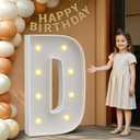 imprsv 3FT Marquee Letters, Mosaic Light Up Letters for Birthday Baby Shower Wedding Engagement Party Backdrop Decor, Large Marquee D for Party Decorations