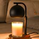 Candle Warmer Lamp Timer - Birthday Gifts for Women Mom Grandma, Mothers Day Gifts, House Warming Gifts New Home Decor Modern Farmhouse Decor with 2 Bulbs Wax Melt Compatible All Jar Candle Black