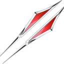 Pair 3D Metal Car Accessory Side Doors Blade Car Stickers Car Fender Side Wing Emblem Badge Zinc Alloy Sticker (Silver Red)