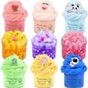 9 Pack Slime Kit, with 3 Jelly Cube Crunchy Slime 3 Cloud Slime 3 Butter Slime, Soft and Non-Sticky, DIY Stress Relief Toys for Girl and Boys, Birthday Gift, Party Favor