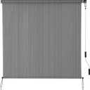 SEEYE Outdoor Sunshade Roller Shades 96" W x 96" H, Cordless Roll Up Shade Blinds Privacy Screen with 90% UV Protection, Exterior Patio Shade Cloth for Porch Pergola Balcony Windows, Dark Grey