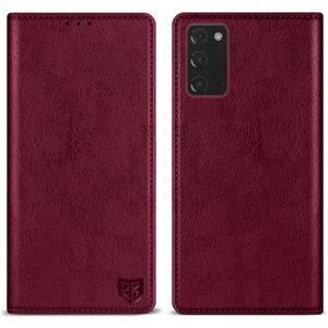 ZZXX for Samsung Galaxy Note 20 Wallet Case with [RFID Blocking] Card Slot Stand Strong Magnetic Leather Flip Fold Protective Phone Case for Samsung Galaxy Note 20 Case Wallet(Wine Red-6.7 inch)
