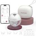 Momcozy M5 Smart APP Controlled Wearable Breast Pump, Hands-Free Wireless Electric Pump, 3 Modes 9 Suction Levels, BPA-Free, Portable Lightweight, 24mm Flange, 1-Pack Quill Gray