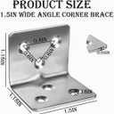 80Pcs Stainless Steel Angle Brackets,1.2 x 1.2 x 1.5 Wide Small Corner Brace for Joining Furniture, Heavy Duty 90 Degree L Shape Corner Bracket, Right Angle Bracket for Wood Cabinets Furniture