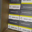 Door Handle with Lock, Passage, 6 Pack, Silver