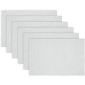 Dainty Home Washable Placemats Set of 6  12x18 Inch, Heat-Resistant, Non-Slip, Modern Table Mats for Dining, Kitchen, Family Meals  Easy to Clean, Durable (Natural Shimmer White)
