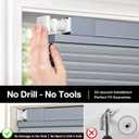 Lazblinds Upgraded Top Down Bottom Up (TDBU) Honeycomb Blinds, No Drill No Tools Easy Install Cordless Cellular Shades for Windows 25" W x 64" H, Dark Grey - Blackout