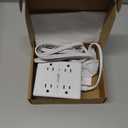 TESSAN Surge Protector Flat Extension Cord 5Ft, Flat Plug Power Strip with 4 Outlets 3 USB Ports (1 USB C), 900 Joules Protection, Multiple Wall Outlet Extender Suitable for Home Office Dorm, Grey