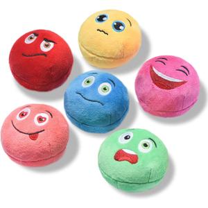 SCHITEC Squeaky Dog Toys, [6 Pack] Soft Stuffed Plush Balls with Squeakers, Interactive Fetch Play for Puppy Small Pets, Small 2.6"