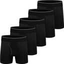 Boys Cotton Boxer Briefs Underwear Mesh Performance Sport Boxer Briefs for Big Boy with Fly 5 Pack