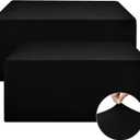 Nasitos Spandex Fitted Table Covers for 6 Foot Tables - 72 x 30 Inch - 2 Pack Black Stretch Table Clothes, Wrinkle Resistant Rectangle Tablecloths for Parties, Trade Show, Craft Show, Birthday