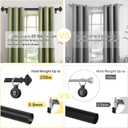 Black Curtain Rods 66 to 120 Inches(5.5-10 Feet),Decorative 3/4 Inch Diameter Drapery Rod Set with Square Finials,Size:36''-120'',Matte Black