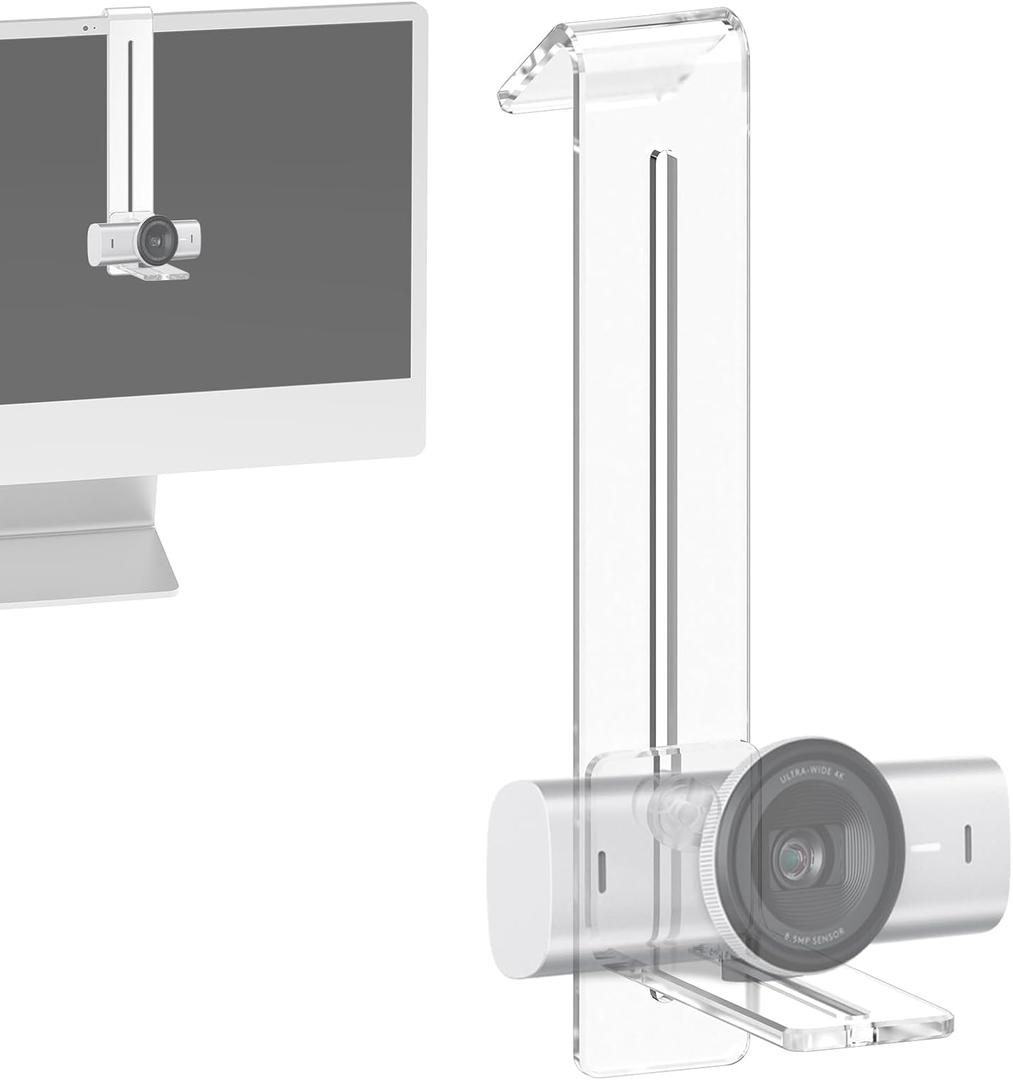 Center Screen/Middle Screen Webcam Mount, Position Webcam Anywhere on Monitor, Laptop Screen, Compatible with Logitech MX Brio, C920x, C922, C930 Webcams