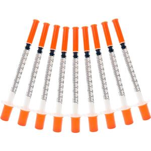 Syringes with Needle, 100 Pack U-100 1ml 30G 5/16" (8mm) Disposable Syringe, Lab Supplies Individual Wrapped
