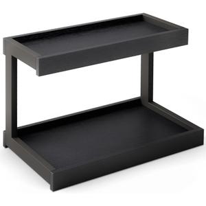 MARTY 2 Tier Spice Rack Organizer for Countertop, 15.8''L Coffee Station/Bathroom Organizer Countertop, Counter Shelf Desktop Storage Organizer for Kitchen, Bedroom, Office (Black) (10.6" Height)