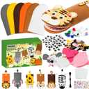 WATINC 6Pcs Hand Puppet Making Kit, Art Craft Felt Sock Puppet Toys, Creative DIY Make Your Own Pompoms Wiggle Googly Eyes Storytelling Role Play Party Supplies Gift for Girls Boys (Wild Animals A)