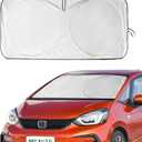 for Honda Fit 2024 Windshield Sun Shade Foldable Sunshade-for Honda Fit 2007-2022 2023 Windshield Cover 210T Reflective Front Window Protector Blocks UV Rays Sun Visor Car Accessories XXL(63" x39.4")