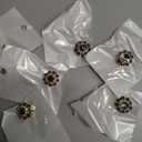 PATIKIL 6 Pcs Rhinestone Button Covers, 17.5mm 11/16" Decorative Buttons Clips Detachable Sewing Kit Replacement for Women Men DIY Crafts Holiday Decor Dress Accessories, Gold Black