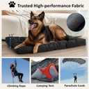 Chew Proof Dog Bed Indestructible for Large Size Durable Dog Crate Pad, Waterproof & Washable Tough Kennel Pet Mats for Aggressive Chewers (Black, L-22''x35'')