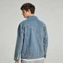 Denim Jacket Men Vintage Autumn and Winter Tops Mens Denim Trucker Jacket, 2XL
