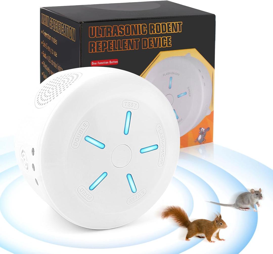 Ultrasonic Mice Repellent, Rodent Repellent, 2026 Upgraded Ultrasonic Pest Repellent Plug in, Squirrel Repellent with 9 Strobe Lights, Repel Mouse Bat Spider Ant Bug for Attics, Houses, Barns