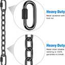 BeneLabel 2Pcs 28 inch Black Heavy Duty Hanging Chains with 4 Carabiners 1000 LB Capacity Hanging Hammock Chair Hardware Extension Chain for Swing, Hanging Chair, Punching Bags, Indoor and Outdoor